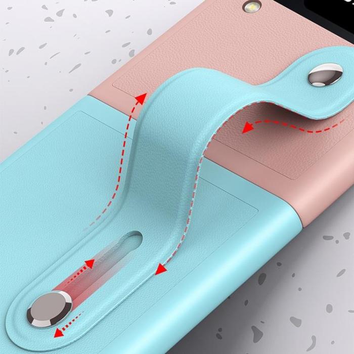 A-One Brand - Galaxy Z Flip 4 Skal Wrist Band Kickstand - Svart