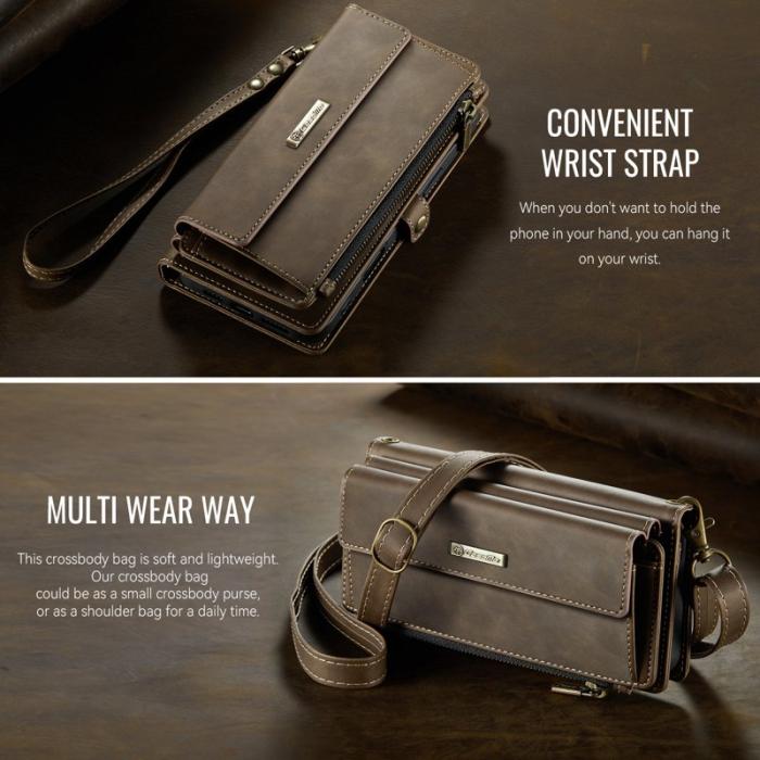 Caseme - CASEME Konstläder Plånboksfodral till Samsung Galaxy S25 med RFID-Skydd, Brun