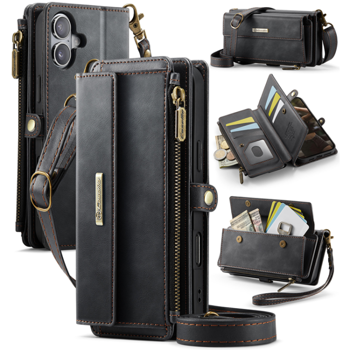 Caseme - CASEME iPhone 17 Plånboksfodral Zipper RFID C39 - Svart