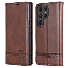 AZNS - AZNS Samsung Galaxy S25 Ultra Pl&aring;nboksfodral Konstl&auml;der - Brun