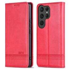 AZNS - AZNS Samsung Galaxy S25 Ultra Pl&aring;nboksfodral Konstl&auml;der - R&ouml;d