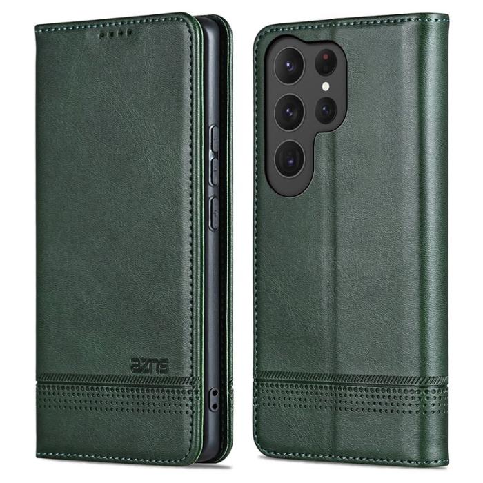 AZNS - AZNS Samsung Galaxy S25 Ultra Plånboksfodral Konstläder - Grön