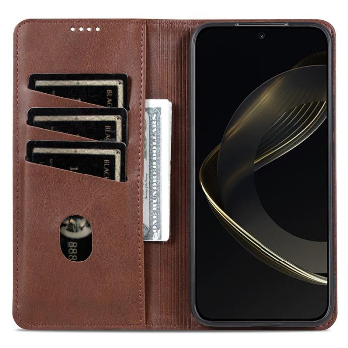 AZNS - AZNS Samsung Galaxy S25 Ultra Plånboksfodral Konstläder - Brun