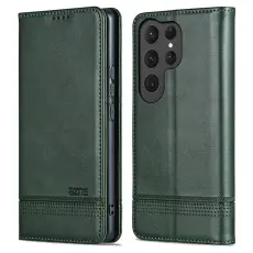 AZNS - AZNS Samsung Galaxy S25 Ultra Pl&aring;nboksfodral Konstl&auml;der - Gr&ouml;n