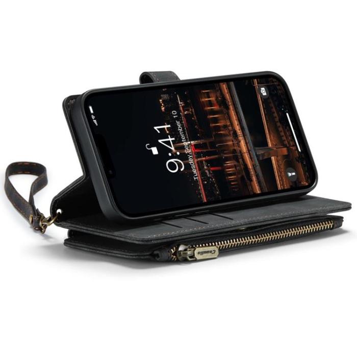 Caseme - CASEME iPhone 14 Plånboksfodral C30 Zipper - Svart