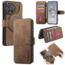 CASENEO - CASENEO OnePlus 12 5G Pl&aring;nboksfodral - Avtagbart Konstl&auml;der- Brun
