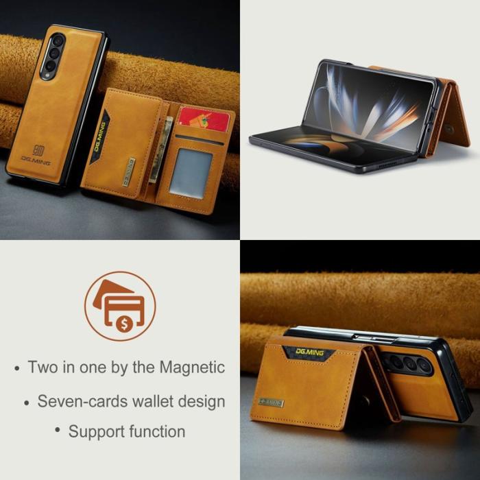 DG.MING - DG.MING Konstläder Plånboksfodral för Samsung Galaxy Z Fold3 5G - Brun