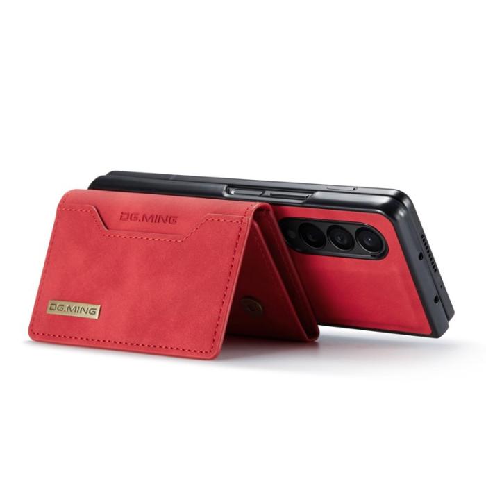 DG.MING - DG.MING Konstläder Plånboksfodral för Samsung Galaxy Z Fold3 5G Röd