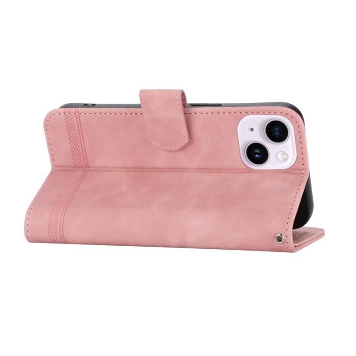 DIERFENG - DIERFENG DF-03 iPhone 14 Plus Plånboksfodral Konstläder - Rosa