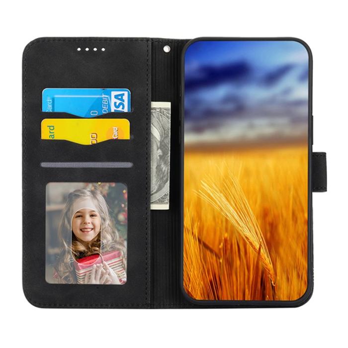 DIERFENG - DIERFENG DF-03 iPhone 14 Plus Plånboksfodral Konstläder - Svart
