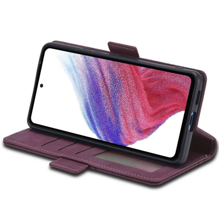 FORWENW - FORWENW F3-Series Samsung Galaxy A53 5G Konstläder Plånboksfodral - Vinröd
