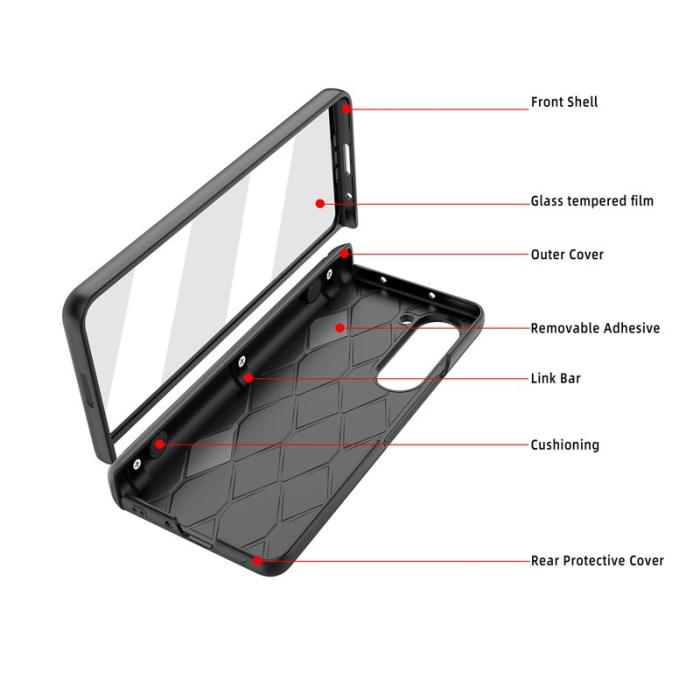 GKK - GKK Samsung Galaxy Z Fold5 Fodral - Hård PC - Svart