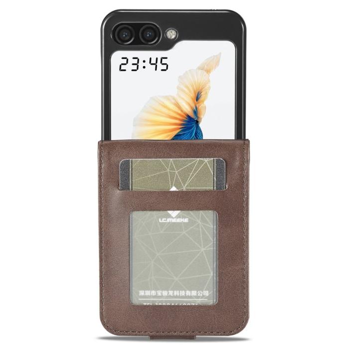 LC.imeeke - LC.IMEEKE Plånboksfodral för Samsung Galaxy Z Flip7 FE 5G - Konstläder - Brun