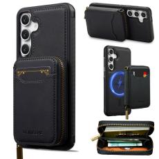 LC.imeeke - LC.IMEEKE L6 f&ouml;r Samsung Galaxy S25+ Konstl&auml;der Pl&aring;nboksfodral - Svart