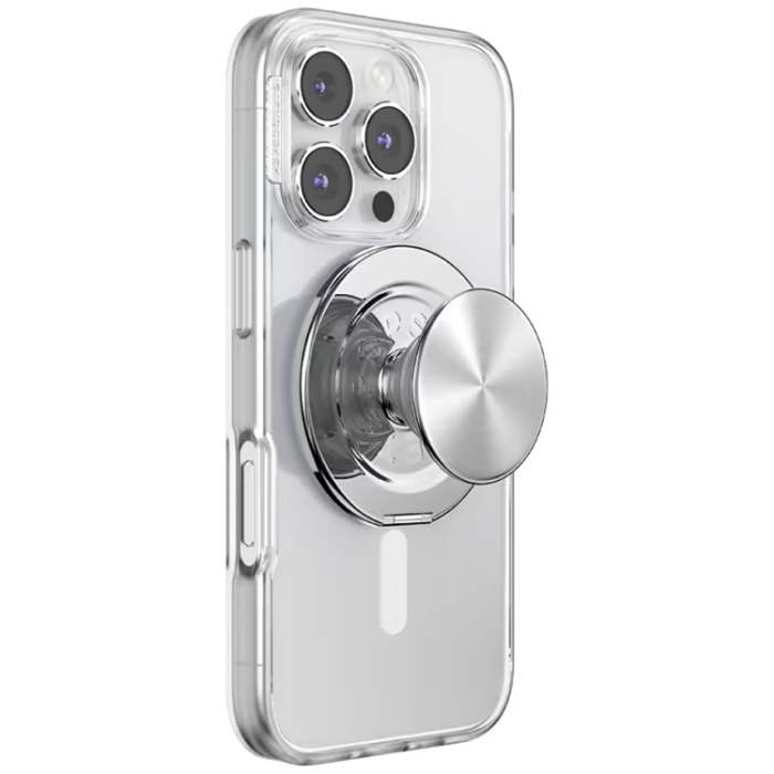 PopSockets - PopSockets MagSafe Popuphållare och Stativ Aluminium Radial - Silver