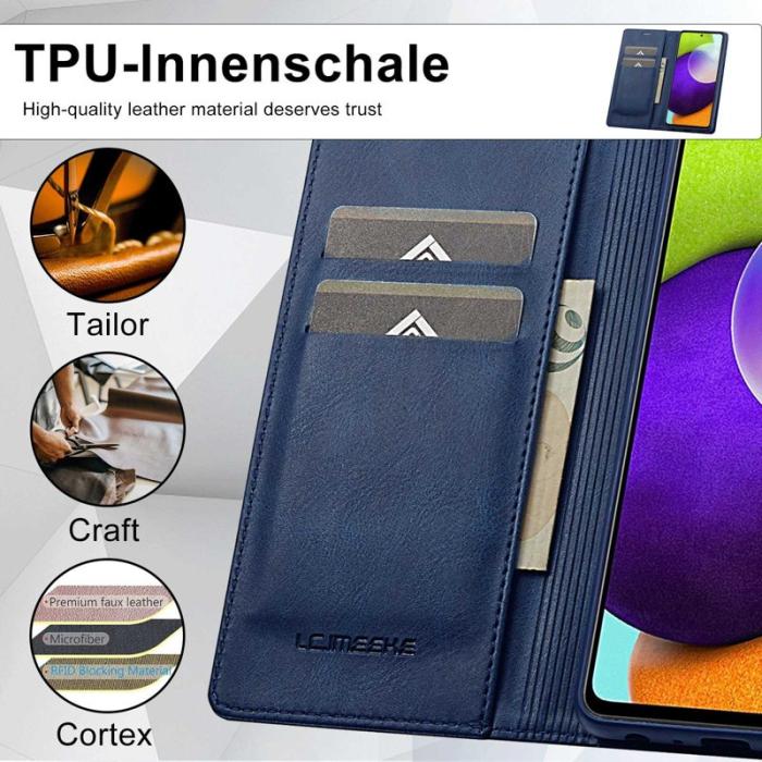LC.imeeke - LC.IMEEKE Samsung Galaxy A53 5G Plånboksfodral Konstläder - Blå