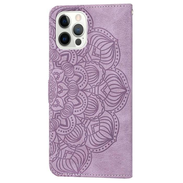 OEM - iPhone 14 Pro Max Plånboksfodral Mandala Flower - Lila