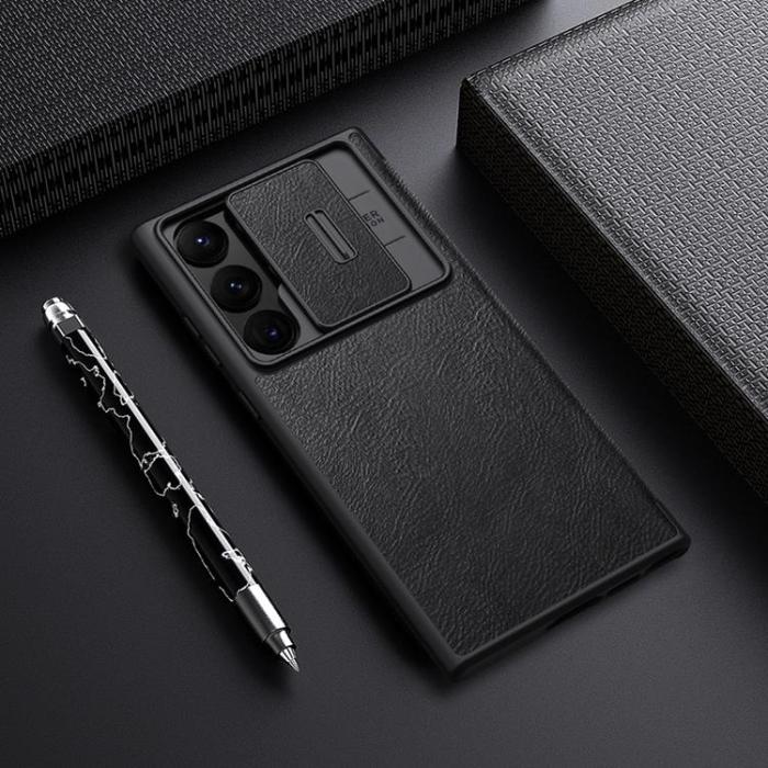 UTGATT1 - Nillkin Galaxy S23 Ultra Plånsboksfodral Qin Läder Pro - Svart