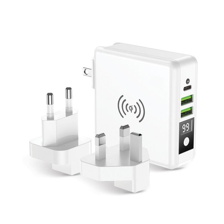 Forcell 4in1 Väggladdare USB/USB-C och Powerbank 8000 mAh 15W - Vit | 505295 | AlltMobil