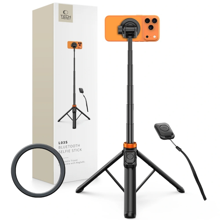 Tech-Protect - Tech-Protect Magsafe Trådlös Selfie Stick Tripod L03S - Svart