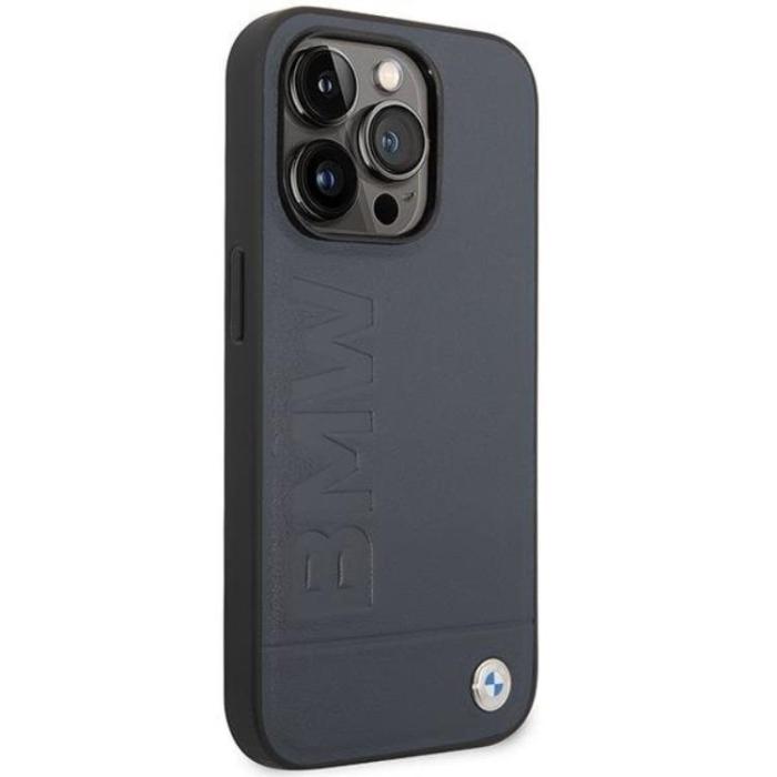 BMW - BMW iPhone 14 Pro Max Mobilskal Magsafe Läder Hot Stamp