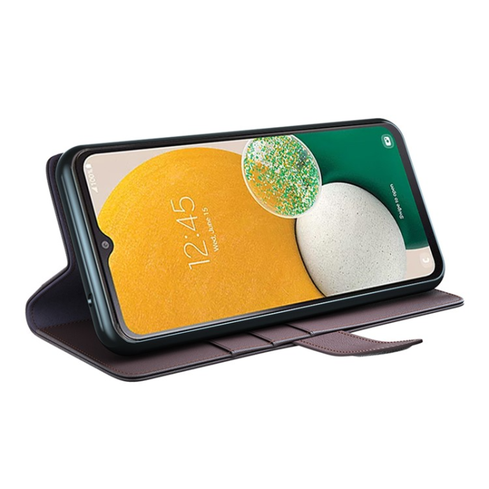 A-One Brand - Galaxy A14 5G/4G Plånboksfodral Äkta Läder Folio Flip - Brun