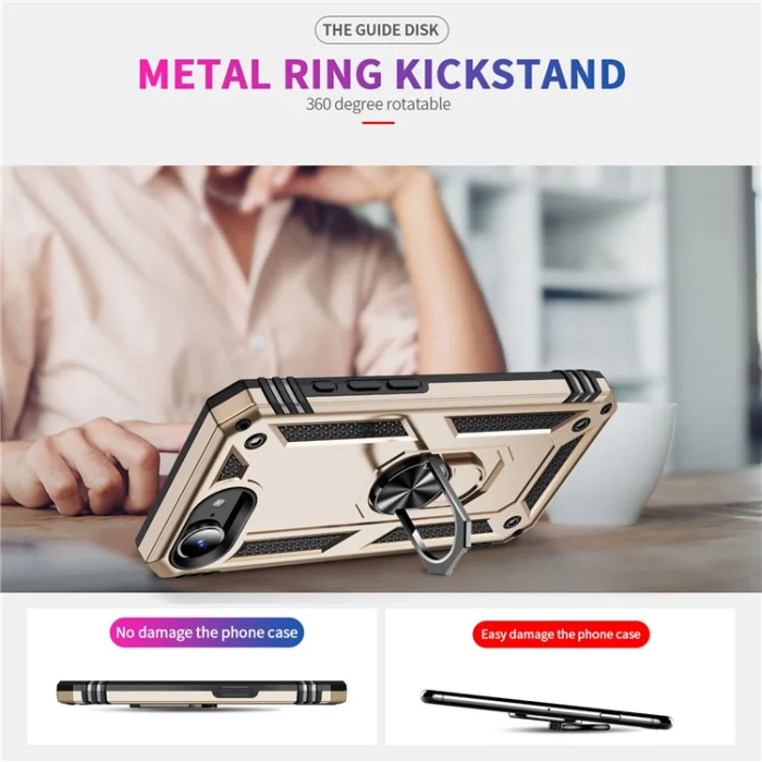 A-One Brand - iPhone 16e Mobilskal med Kickstand - Guld