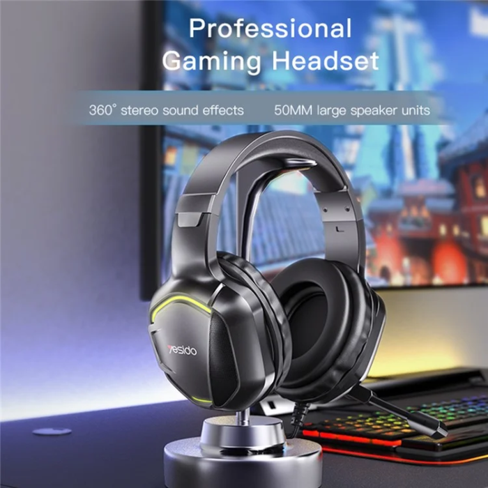 Yesido - YESIDO Over-Ear Hörlurar med Mikrofon EK01 Stereo Gaming - Svart