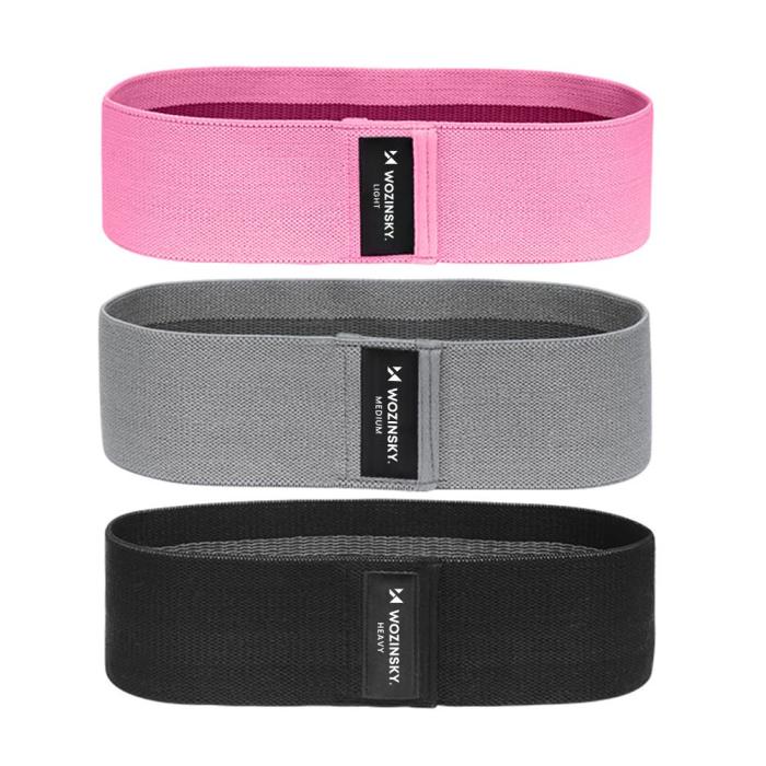 Wozinsky - Wozinsky [3-Pack] Tränings Band - Rosa/Grå/Svart