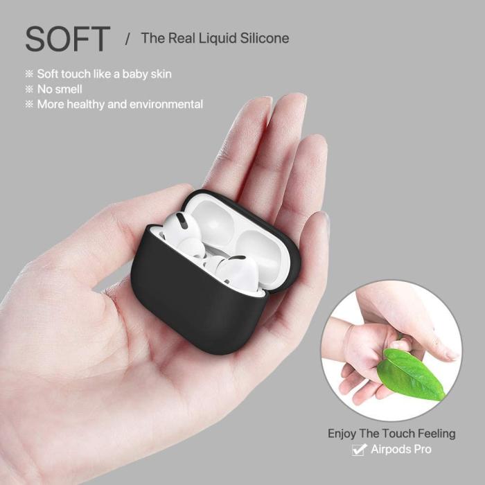 A-One Brand - Airpods Pro 1 Skal Liquid Silicone - Svart