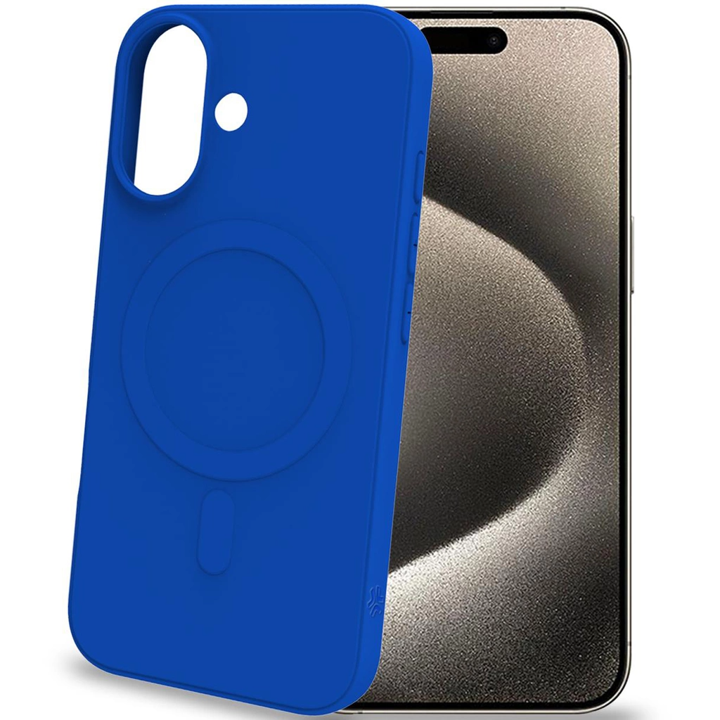 Celly iPhone 16 Mobilskal Magsafe Cromo Soft Rubber - Blå | 2353 | AlltMobil