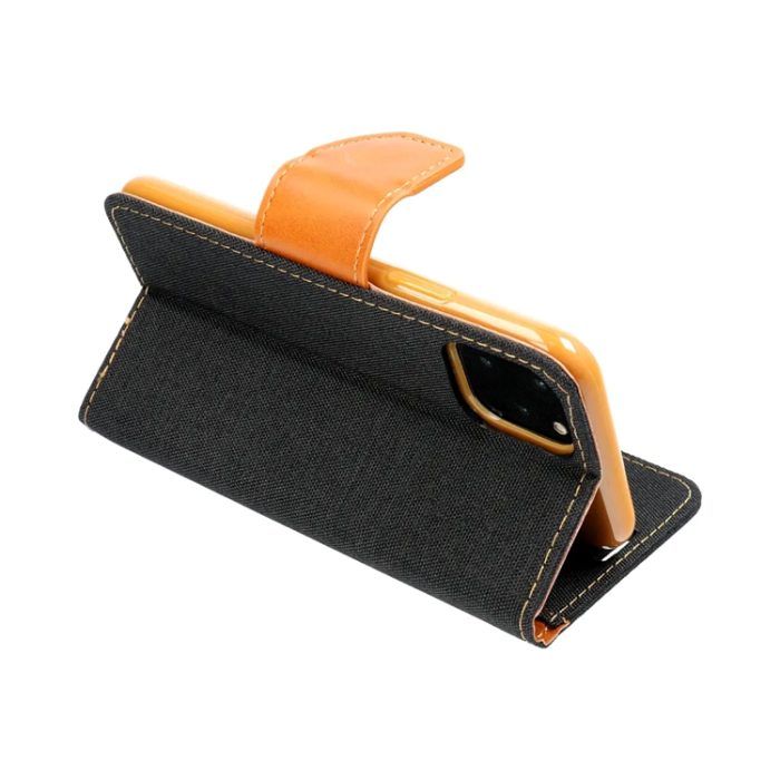 OEM - iPhone 16 Pro Plånboksfodral Canvas - Svart