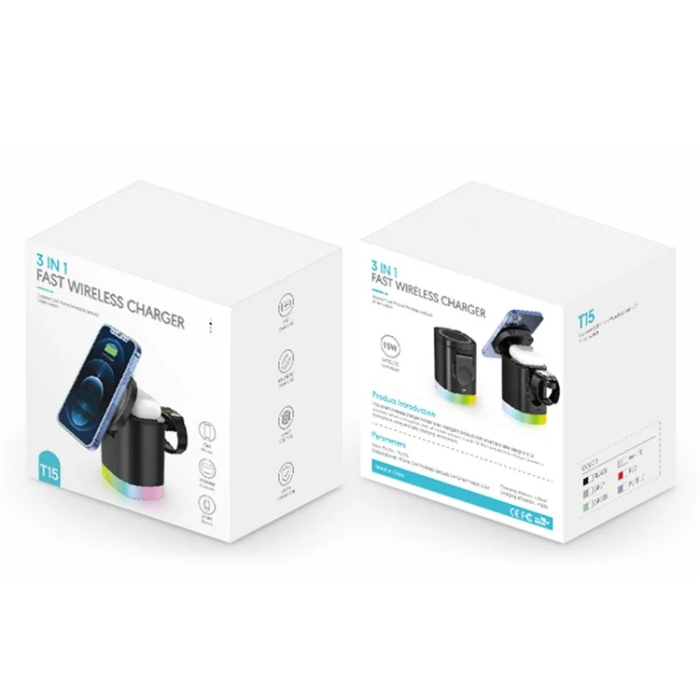 OEM - 3in1 MagSafe Trådlös Laddare iPhone, Apple Watch, Airpods
