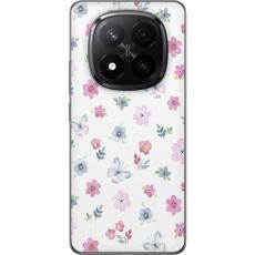 Gustaf - Mobilskal till Xiaomi Redmi Note 14 Pro+ med Blommor och fj&auml;rillar