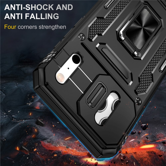 A-One Brand - iPhone 17 Pro Max Mobilskal Kickstand Lens Lid - Svart