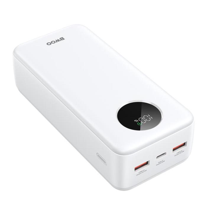 BWOO - BWOO Powerbank 30000mAh 22.5W med LCD-skärm - Vit