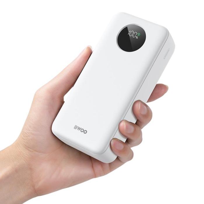 BWOO - BWOO Powerbank 30000mAh 22.5W med LCD-skärm - Vit