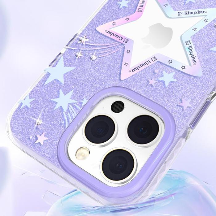 Kingxbar - Kingxbar iPhone 14 Plus Skal Heart Star - Lila Star