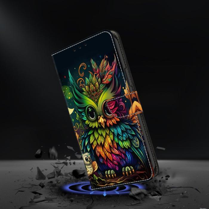 OEM - Samsung Galaxy S26 Plånboksfodral TPU + Konstläder Flip - Färgglad Uggla