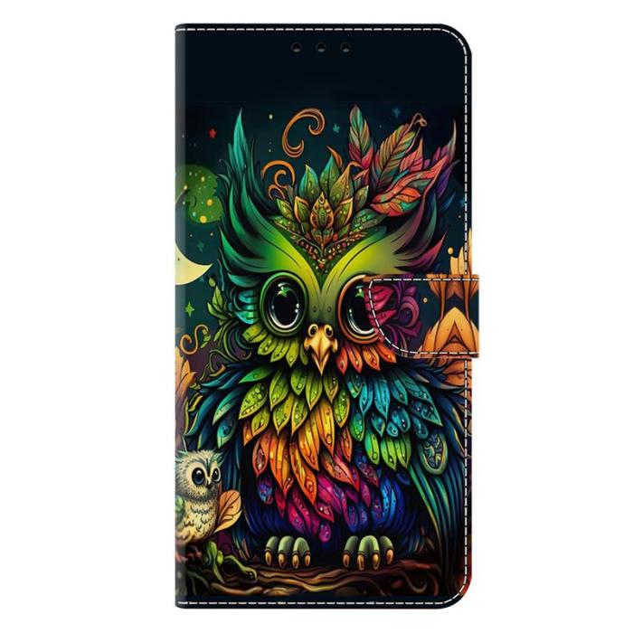 OEM - Samsung Galaxy S26 Plånboksfodral TPU + Konstläder Flip - Färgglad Uggla