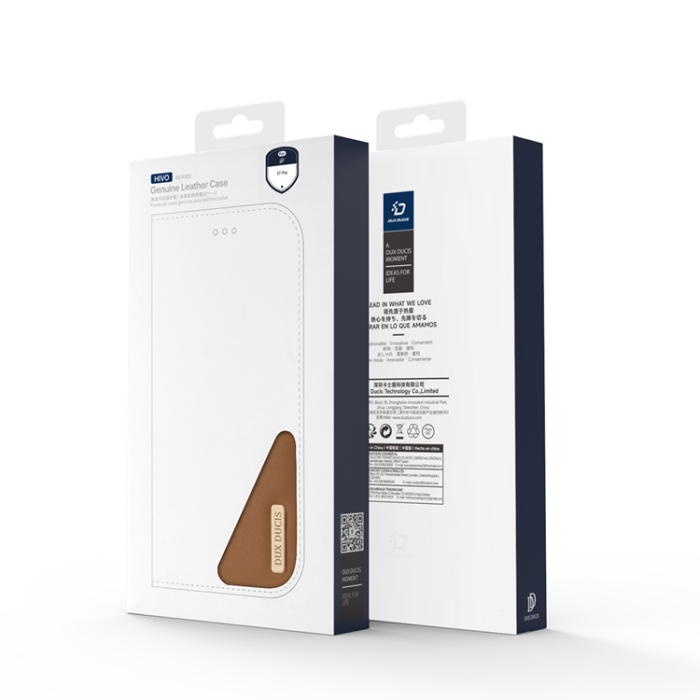 Dux Ducis - Dux Ducis iPhone 17 Pro Plånboksfodral Äkta Läder Hivo - Brun
