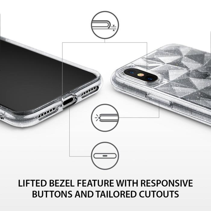 Rearth - Ringke Air Prism Glitter Skal till Apple iPhone XS / X - Clear