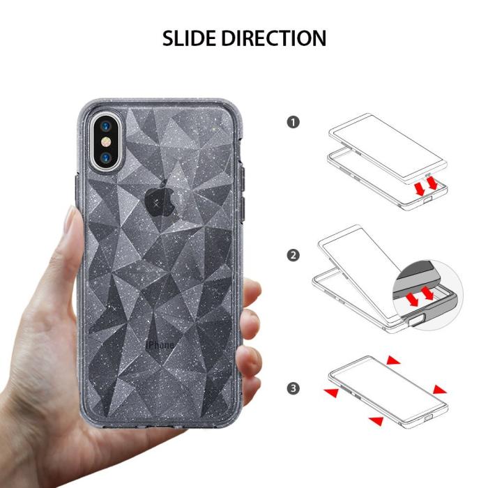 Rearth - Ringke Air Prism Glitter Skal till Apple iPhone XS / X - Grå