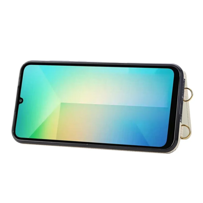 A-One Brand - Galaxy A06 4G / 5G Mobilskal Korthållare Kickstand Rhombus - Beige