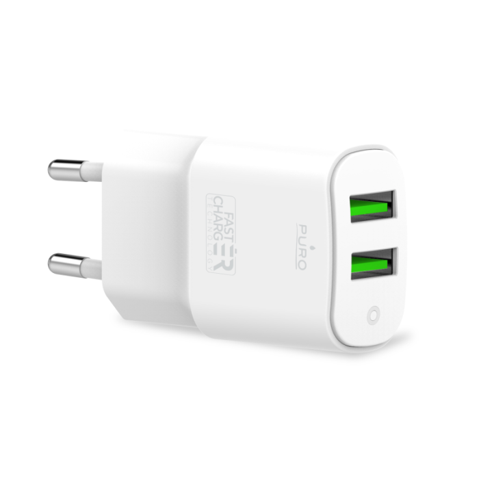 UTGATT1 - Puro Wall Väggladdare Mini 1 USB-A 12W - Vit