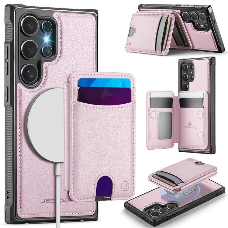 JEEHOOD Samsung Galaxy S23 Ultra Fodral KonstLäder - Rosa | 2353 | AlltMobil