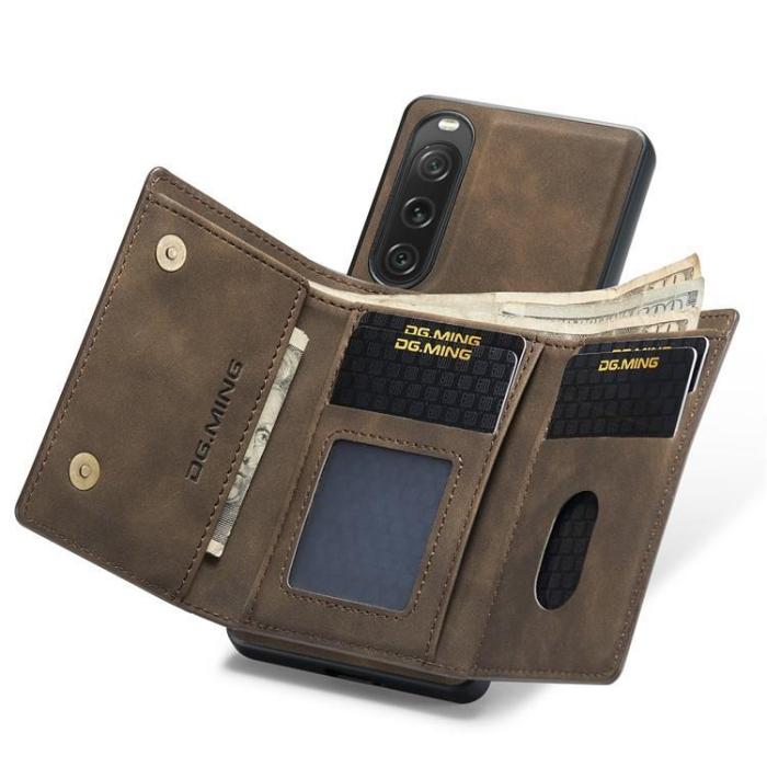 DG.MING - DG.MING Sony Xperia 10 V Mobilskal Korthållare M1 - Coffee
