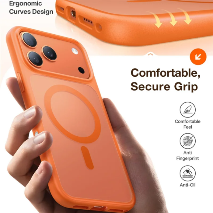 Torras - TORRAS iPhone 17 Pro Mobilskal MagSafe Matte PC + TPU - Orange