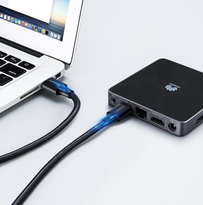 Ugreen - Ugreen USB 2.0 Male Till USB 2.0 Male Kabel 0.5 m - Svart