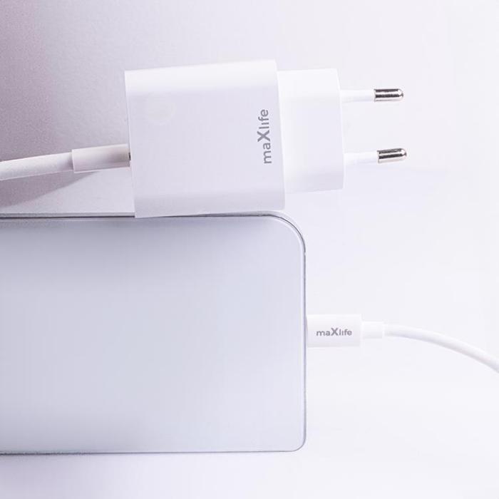 Maxlife - Maxlife Väggladdare USB/USB-C 30W med USB-C/USB-C Kabel PD QC